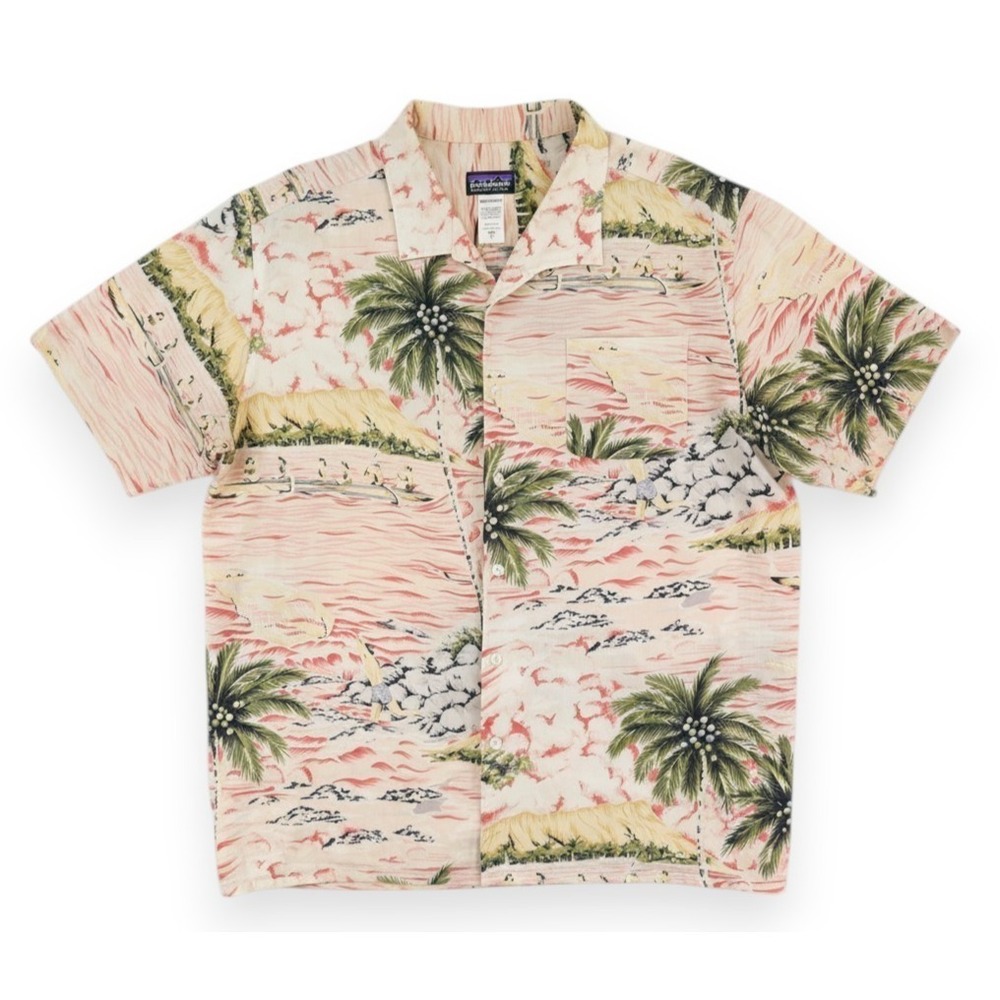 Patagonia Opii Man Shirt Mens Large Hawaiian Aloha Organic Cotton Vintage Camp